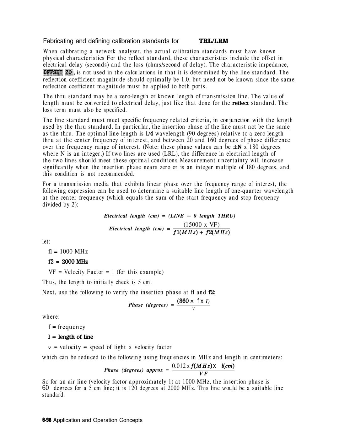 HP 8753E manual Let Fl = 1000 MHz, Where = frequency l=lengthofline 