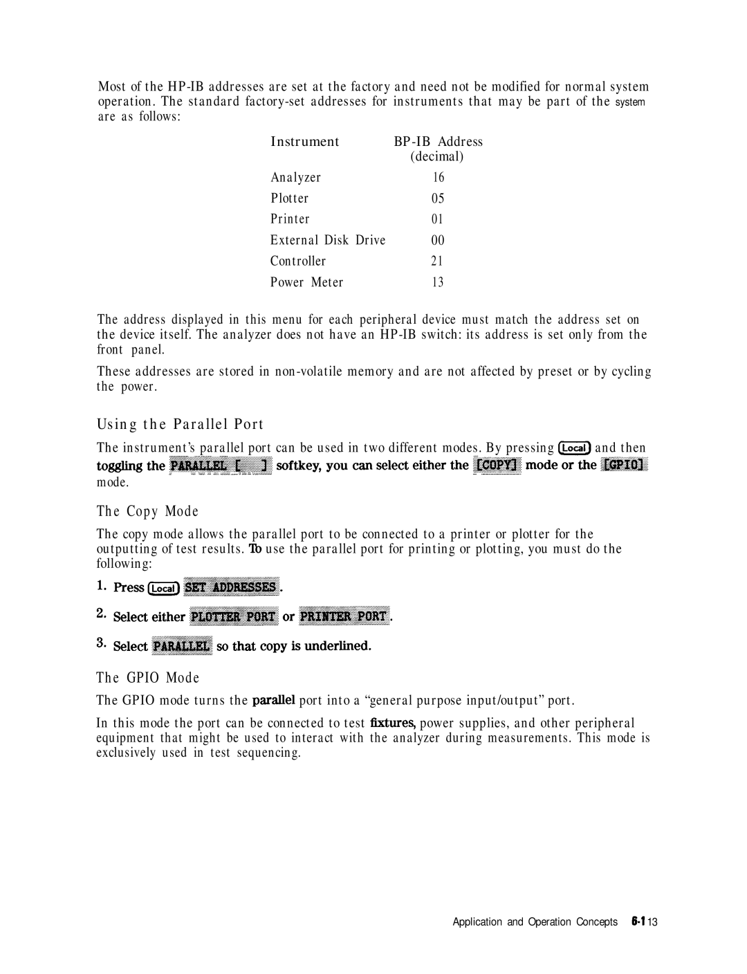 HP 8753E manual Using the Parallel Port, Copy Mode, Gpio Mode, Instrument 