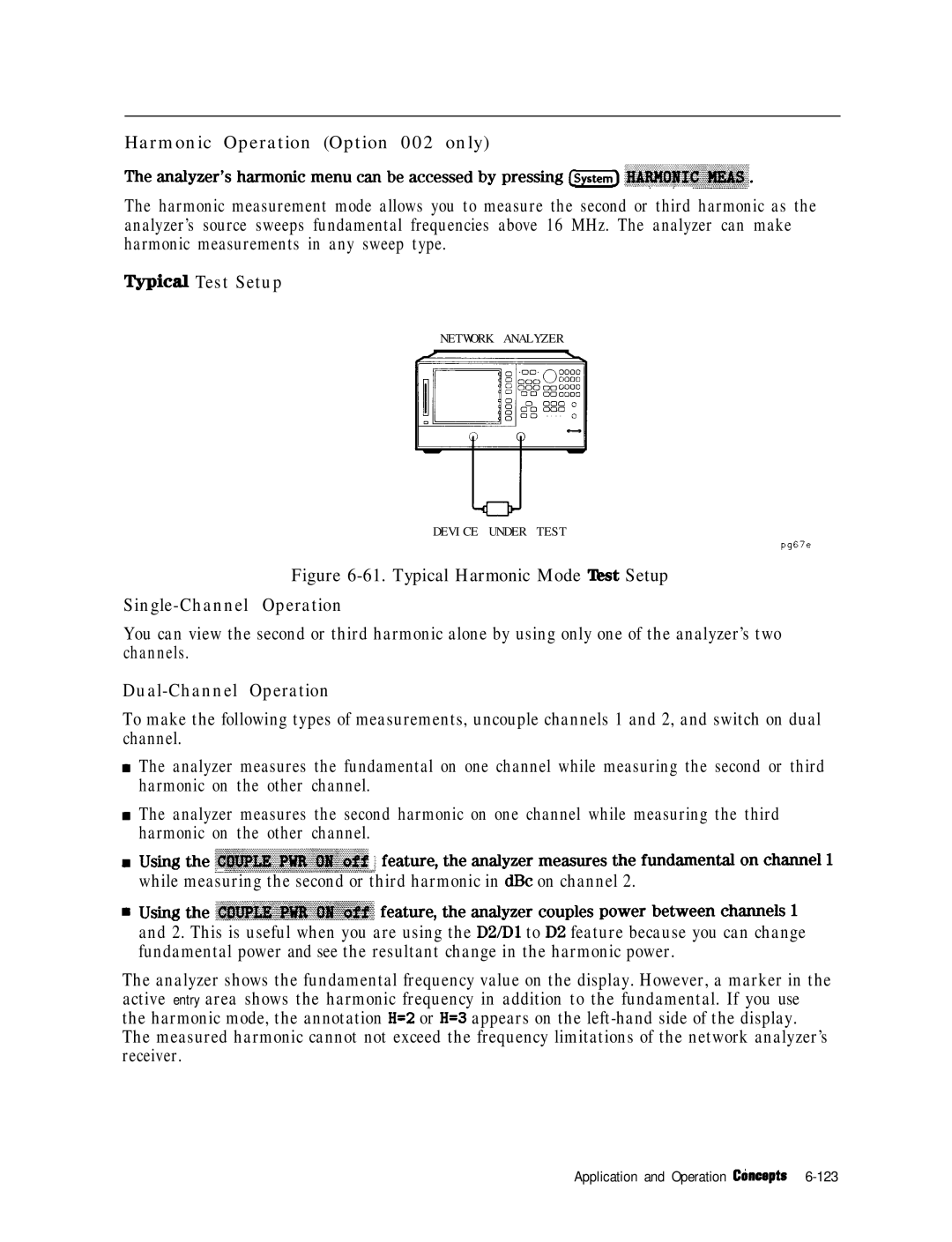 HP 8753E manual Typical Harmonic Mode ‘I&t Setup 