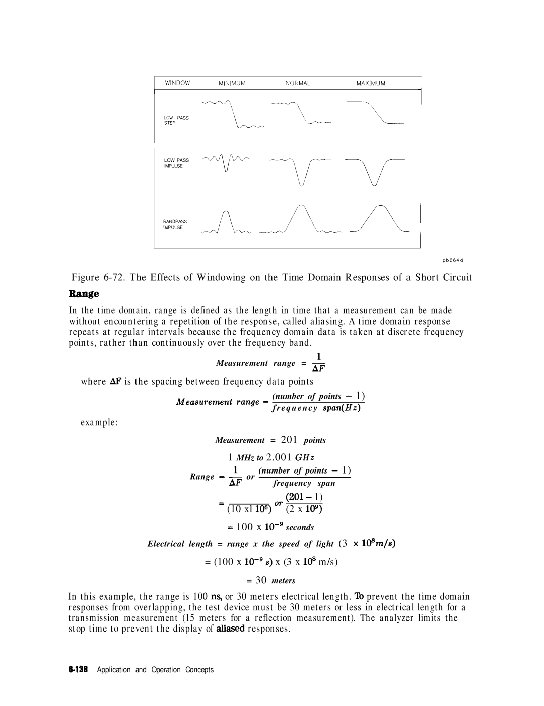 HP 8753E manual Where AF’ is the spacing between frequency data points, Example, = 100 x lo-’ seconds 