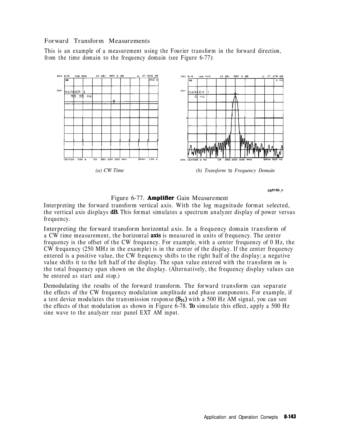 HP 8753E manual I i iiiii t, Forward Transform Measurements 