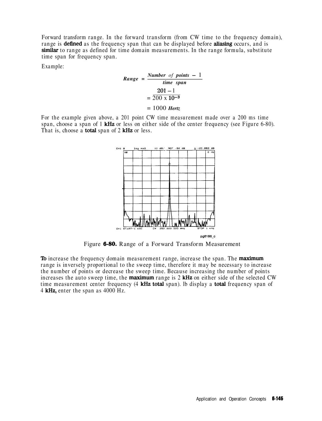 HP 8753E manual Range of a Forward Transform Measurement 