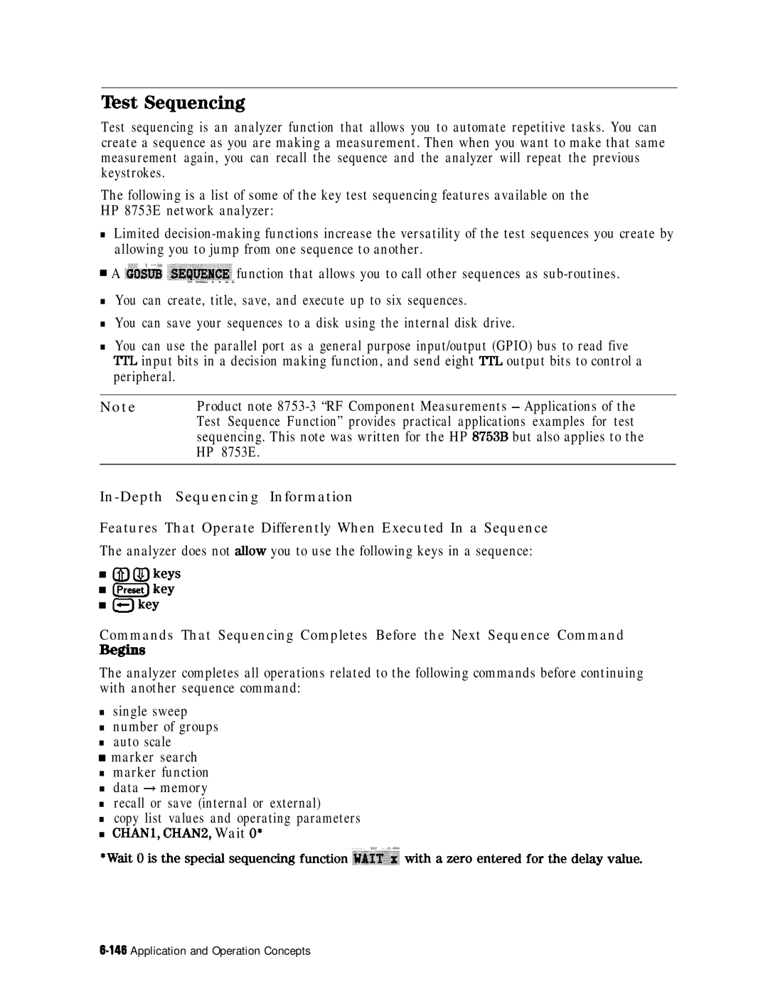 HP 8753E manual Wst Sequencing 