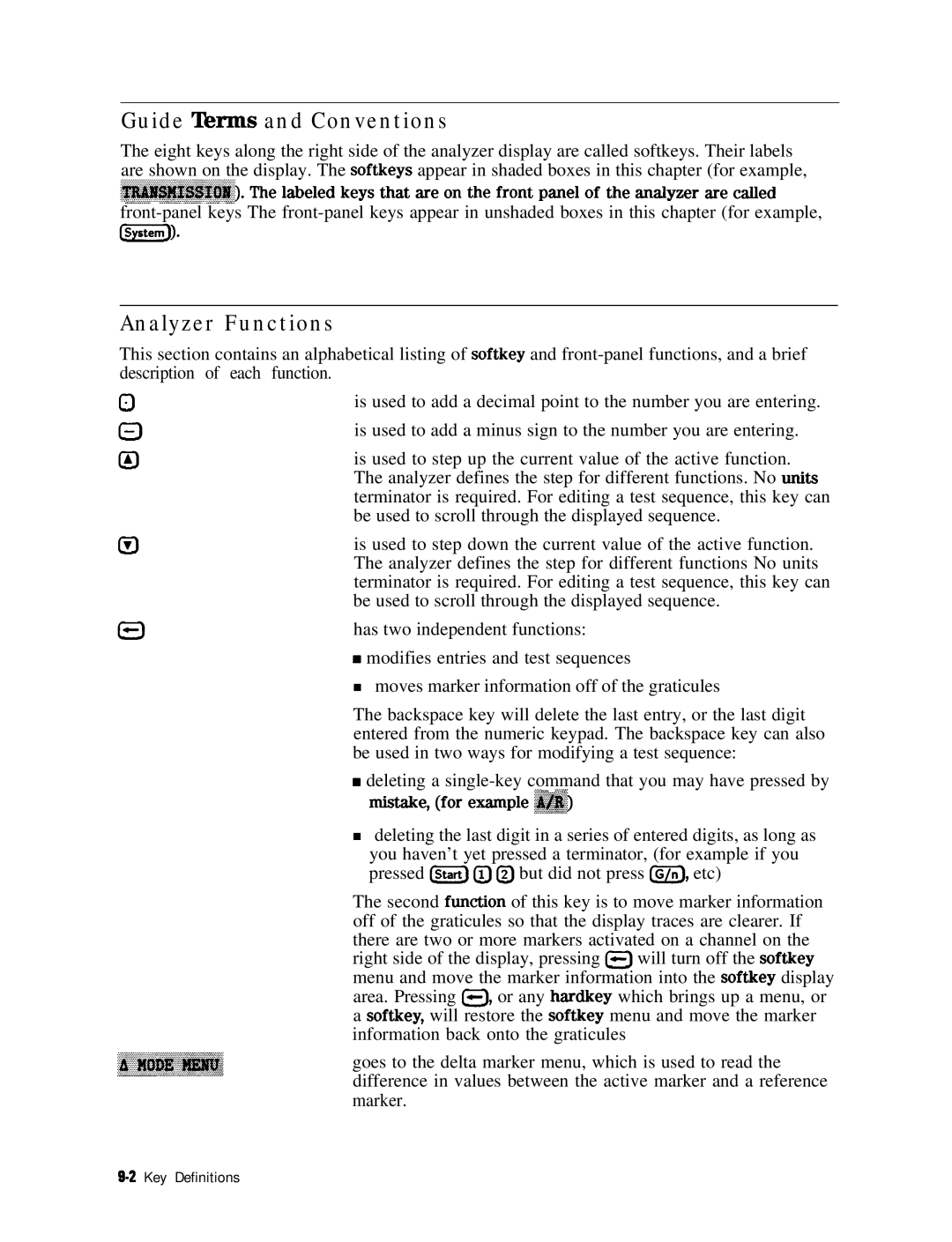 HP 8753E manual Guide Tkrms and Conventions, Analyzer Functions 