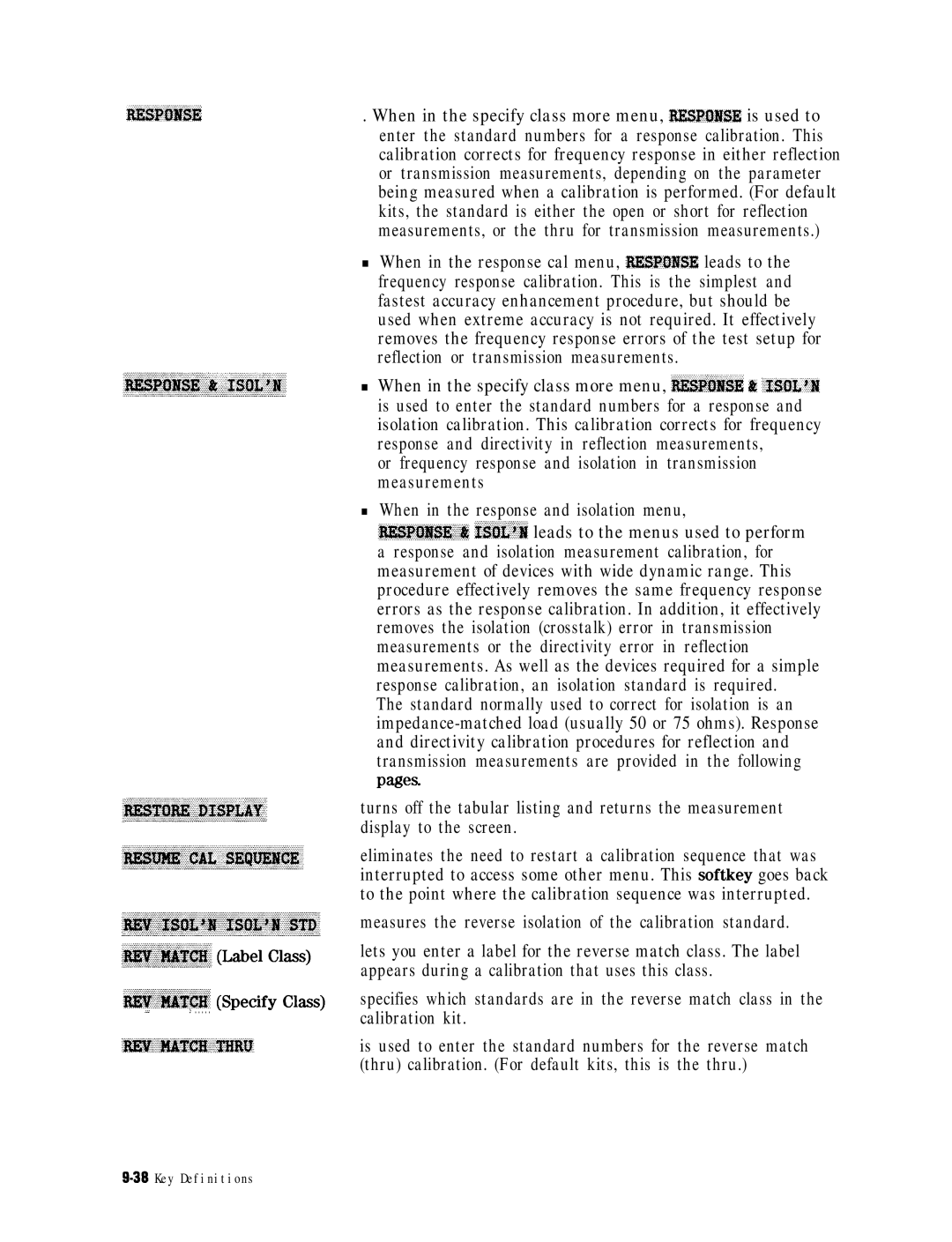 HP 8753E manual KRSPti#SE, Measures the reverse isolation of the calibration standard 