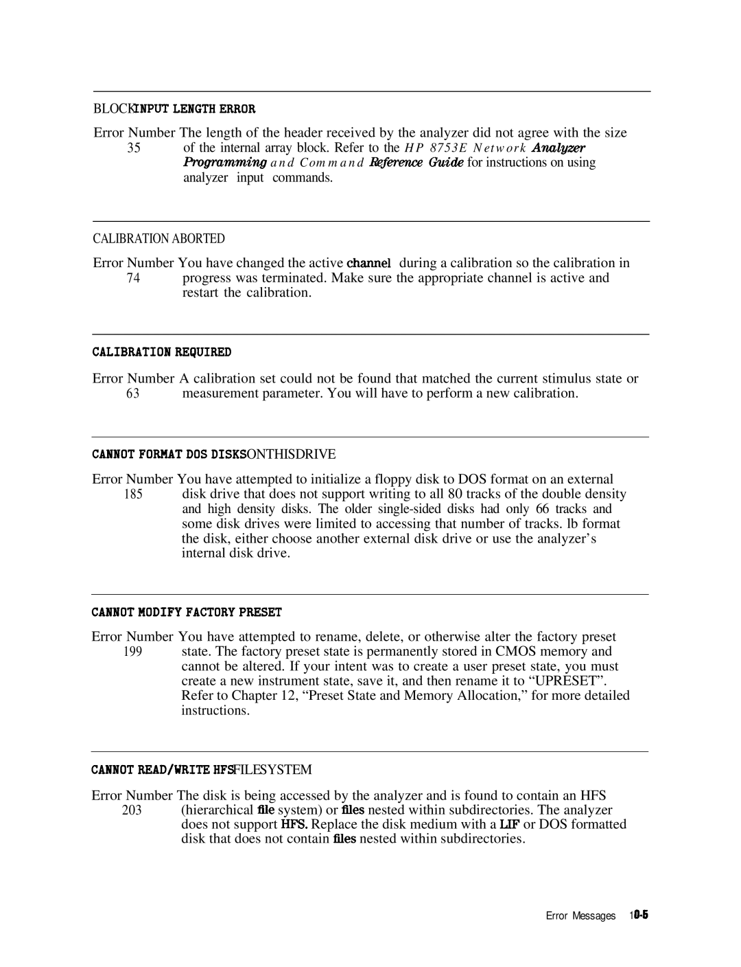 HP 8753E manual Blockinputlengthehhor 