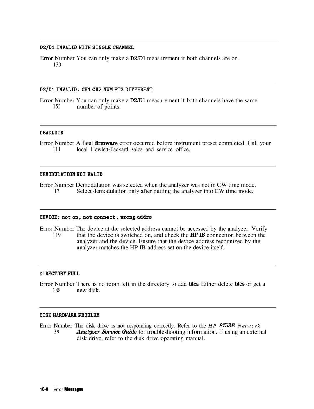 HP 8753E manual Deadlock 