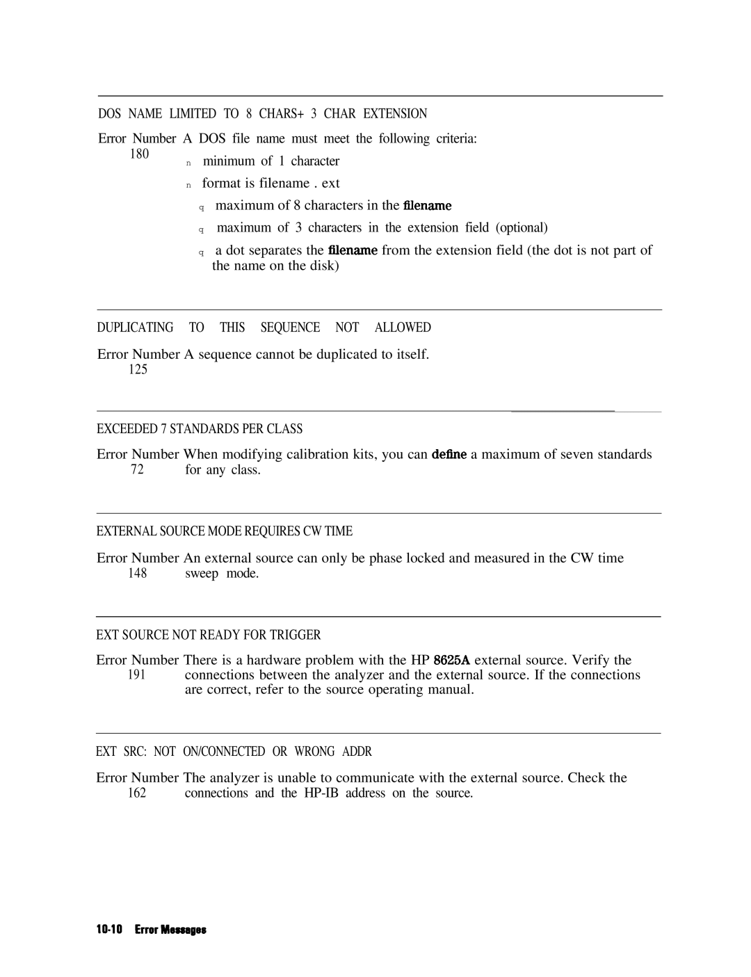 HP 8753E manual Duplicating to this Sequence not Allowed 