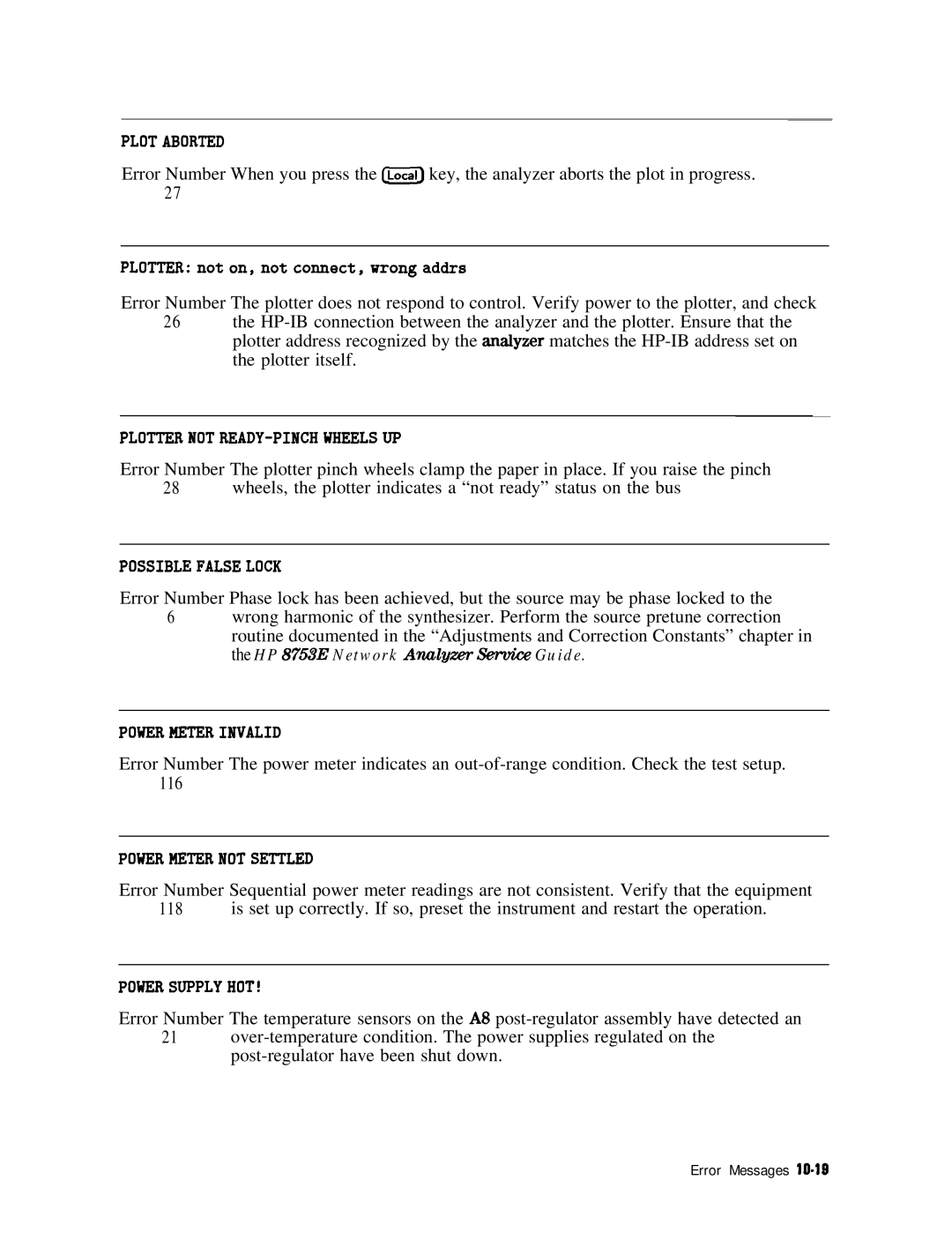 HP 8753E manual Plot Aborted 