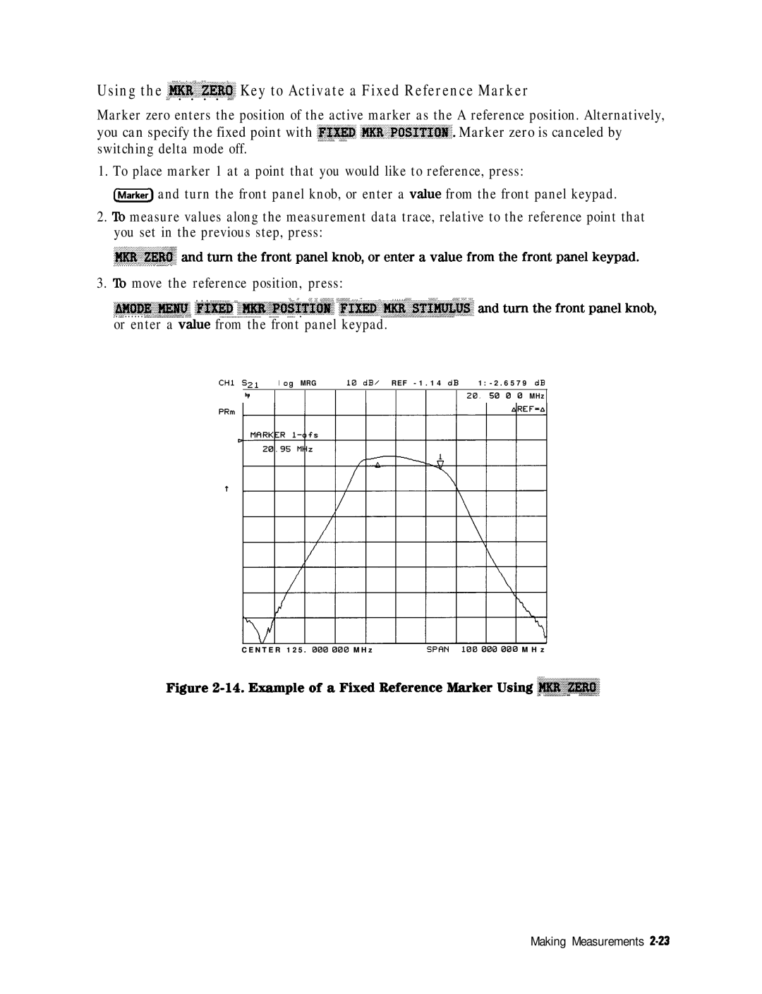 HP 8753E manual To move the reference position, press, Or enter a value from the front panel keypad 