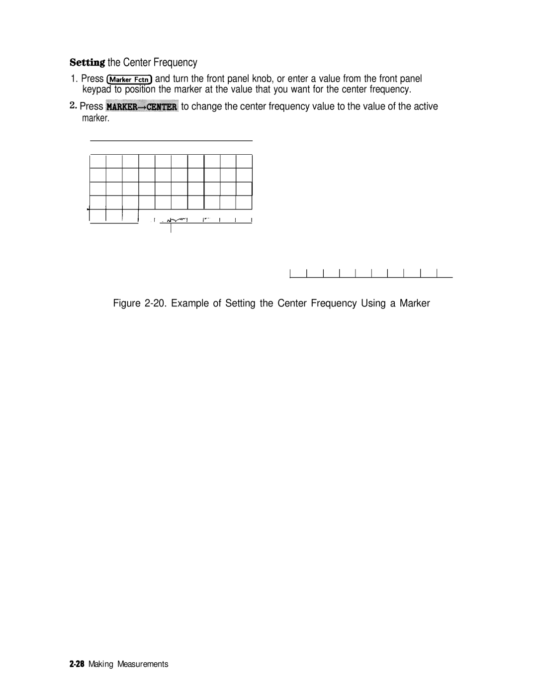 HP 8753E manual Setting the Center Frequency 