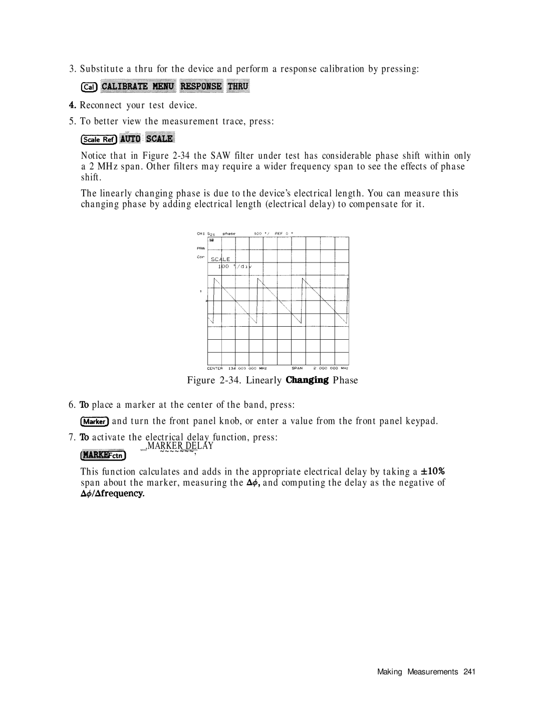 HP 8753E manual Linearly changing Phase 