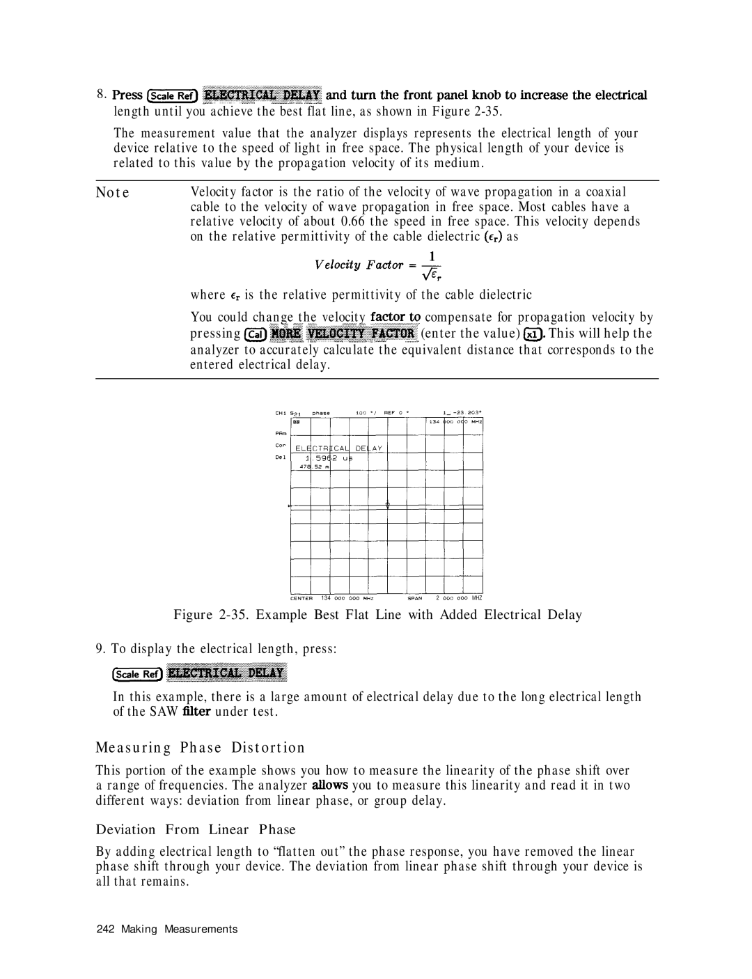 HP 8753E manual Measuring Phase Distortion, Deviation From Linear Phase 