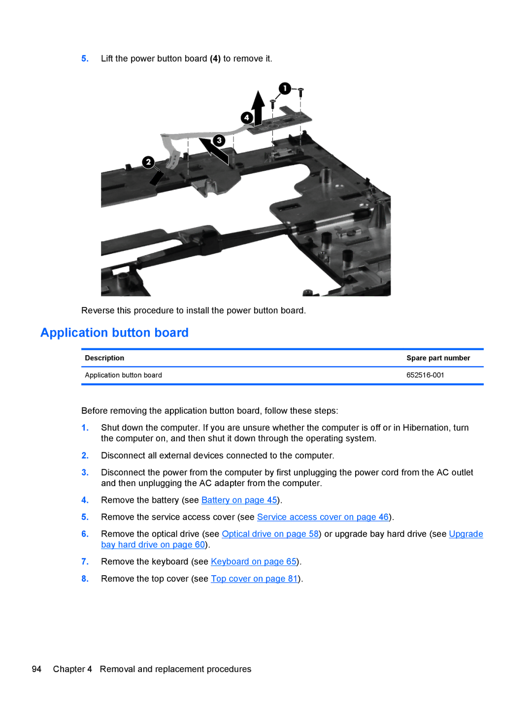 HP 8760w H3F93US 17.3' H3F93US#ABA, 8760w H3F93US 17.3' 8760W manual Application button board 