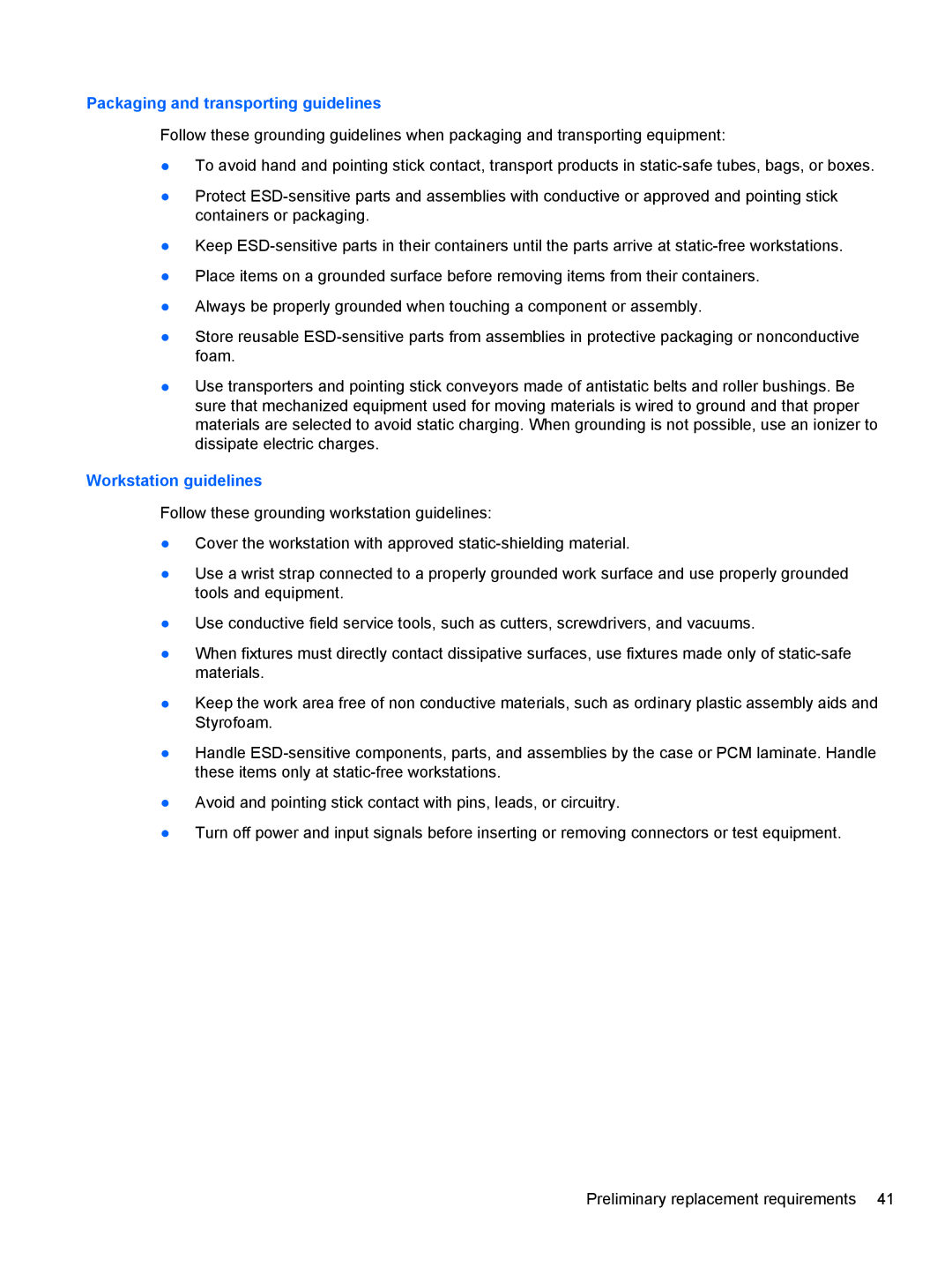 HP 8760w H3F93US 17.3' 8760W, 8760w H3F93US 17.3' H3F93US#ABA manual Packaging and transporting guidelines 