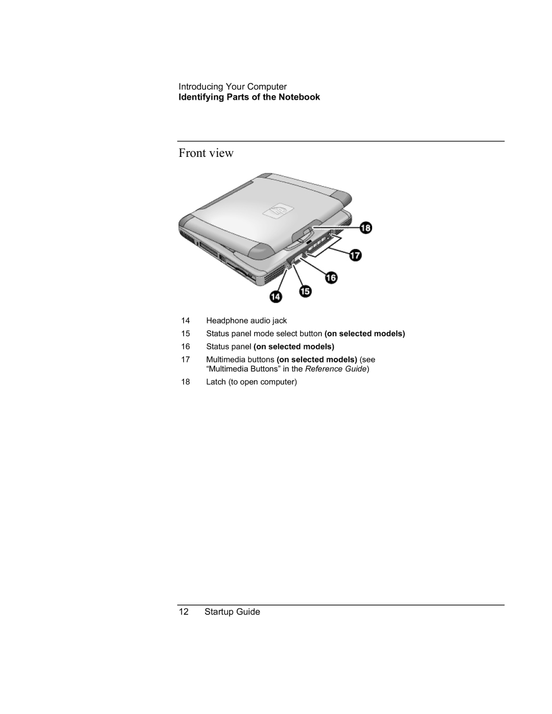 HP 8760w SQ575UP#ABA manual Front view 