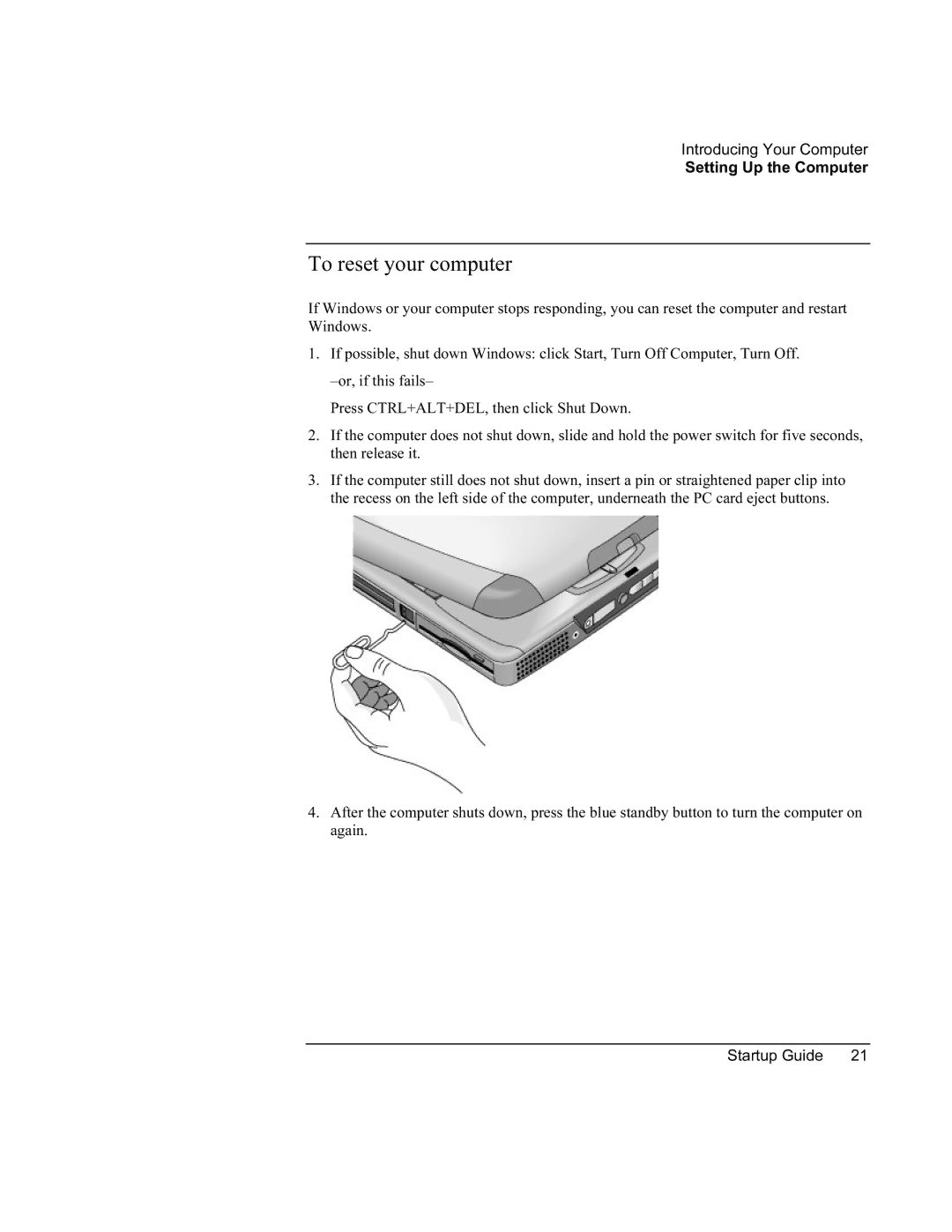 HP 8760w SQ575UP#ABA manual To reset your computer 