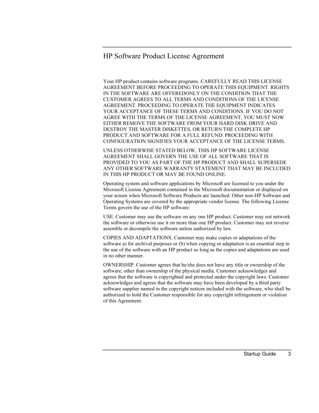 HP 8760w SQ575UP#ABA manual HP Software Product License Agreement 