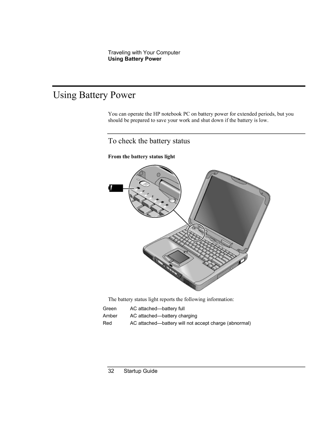 HP 8760w SQ575UP#ABA manual Using Battery Power, To check the battery status 