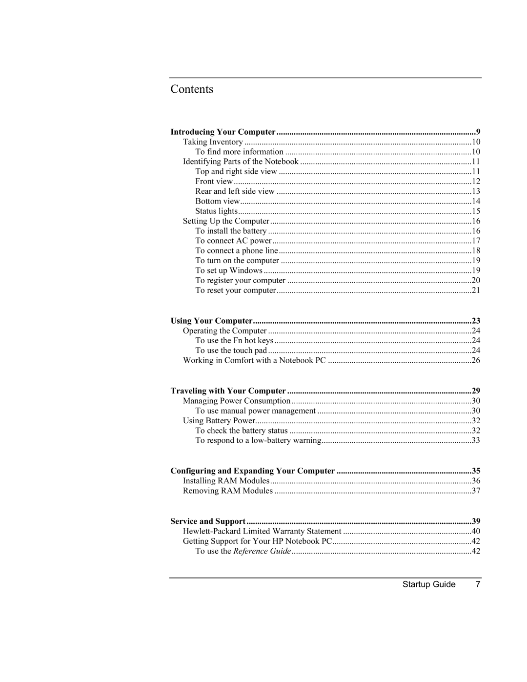 HP 8760w SQ575UP#ABA manual Contents 