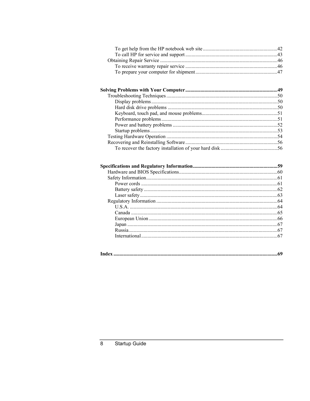 HP 8760w SQ575UP#ABA manual Startup Guide 