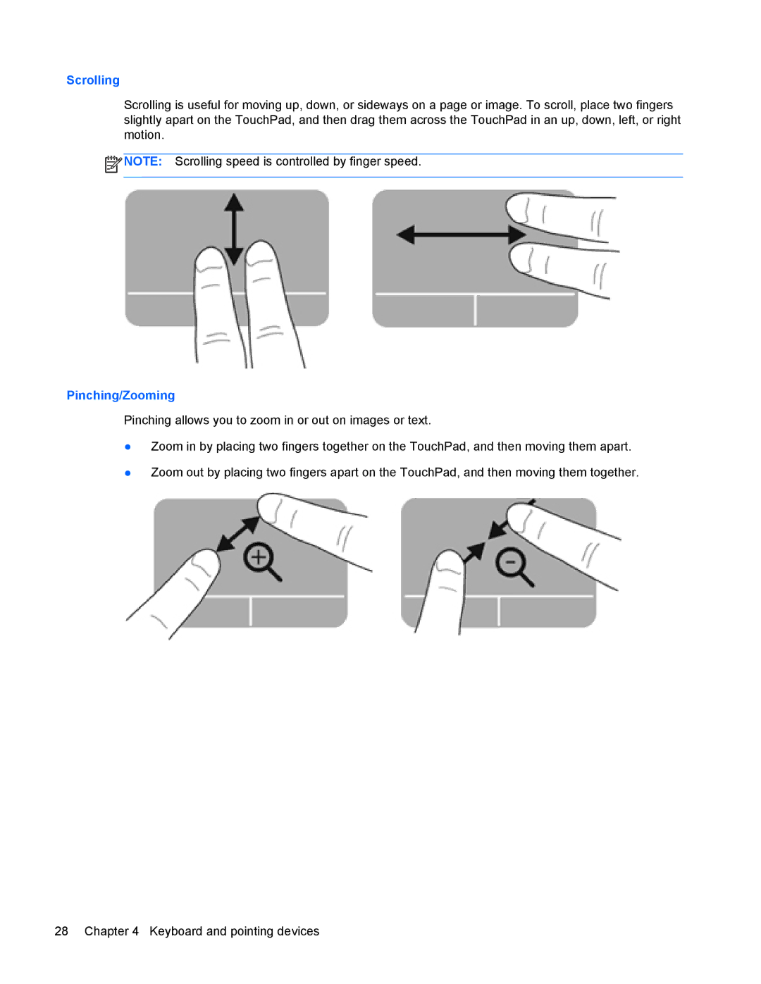 HP 8770w manual Scrolling 