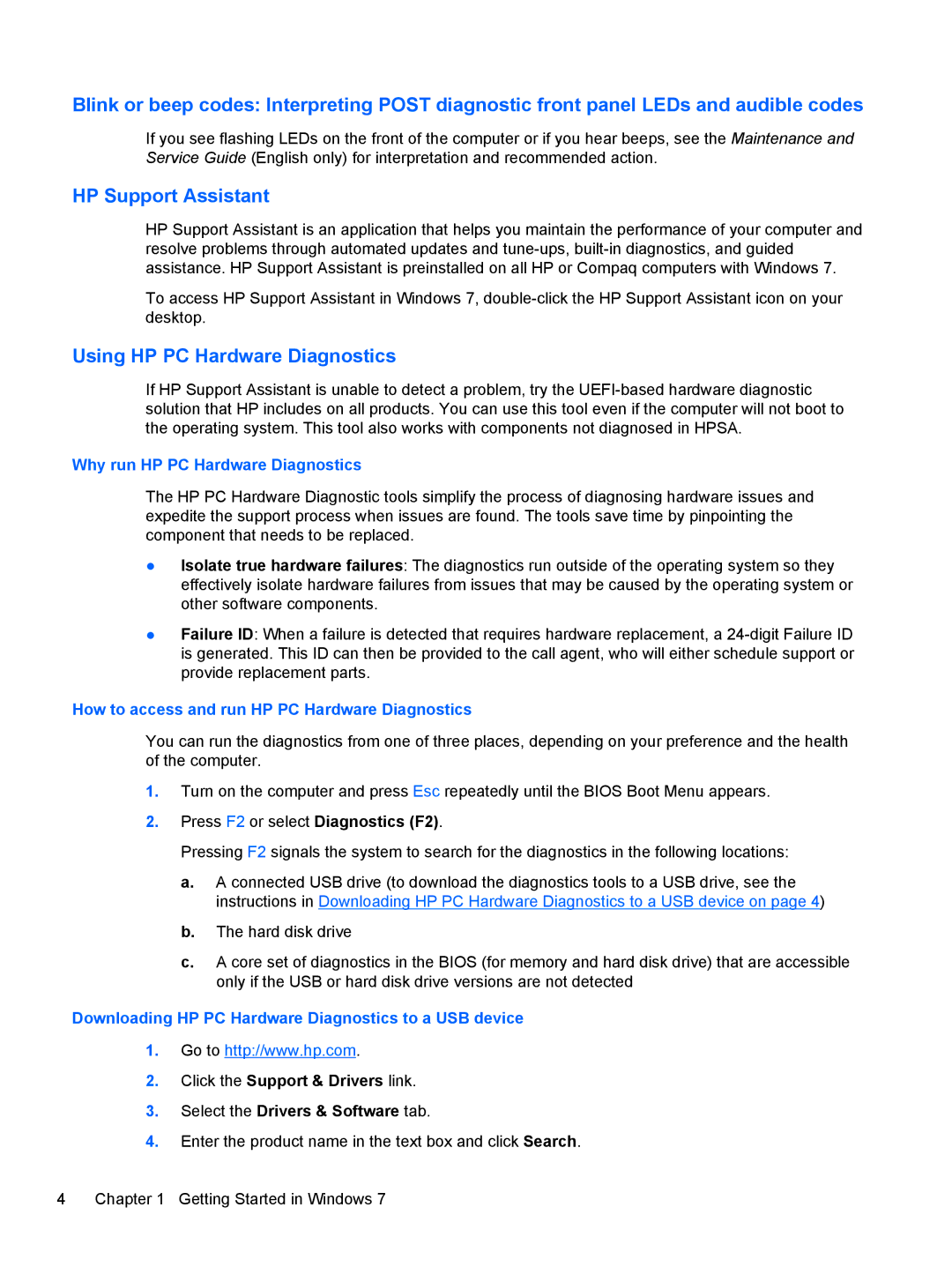 HP 880 G1 Tower manual Why run HP PC Hardware Diagnostics, How to access and run HP PC Hardware Diagnostics 