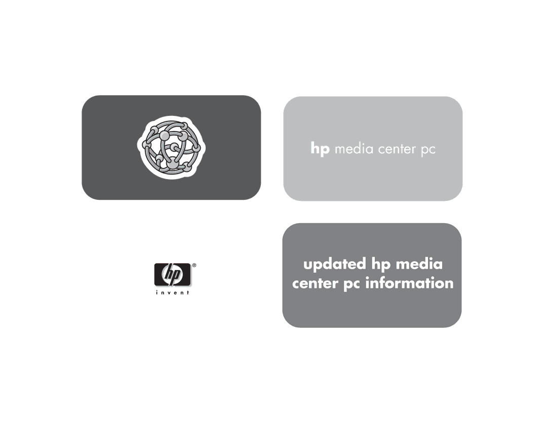 HP 884, 894c, 864n, 854n manual Updated hp media Center pc information 