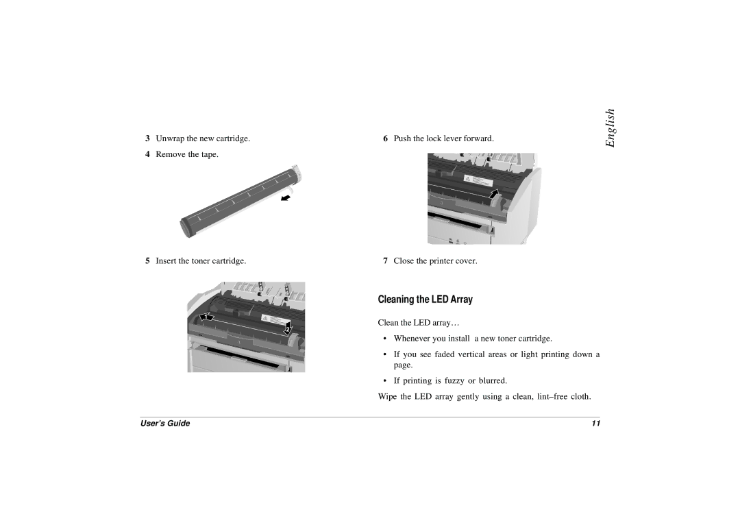 HP 8p/8w manual Cleaning the LED Array 