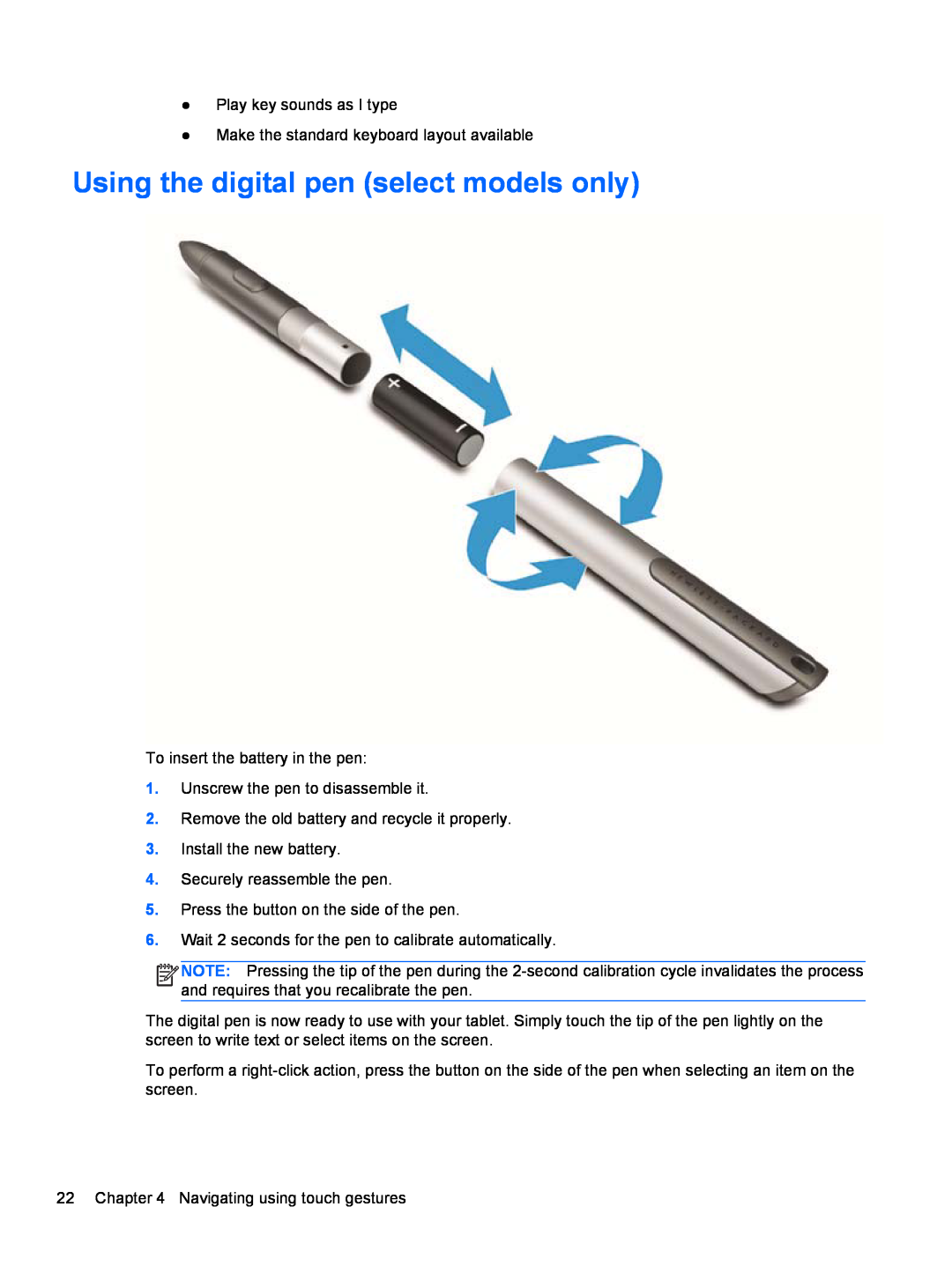 HP 900 G1 D3H87UT, 900 G1 D3H88UT#ABA, 900 G1 D3H86UT#ABA, D3H85UTABA manual Using the digital pen select models only 