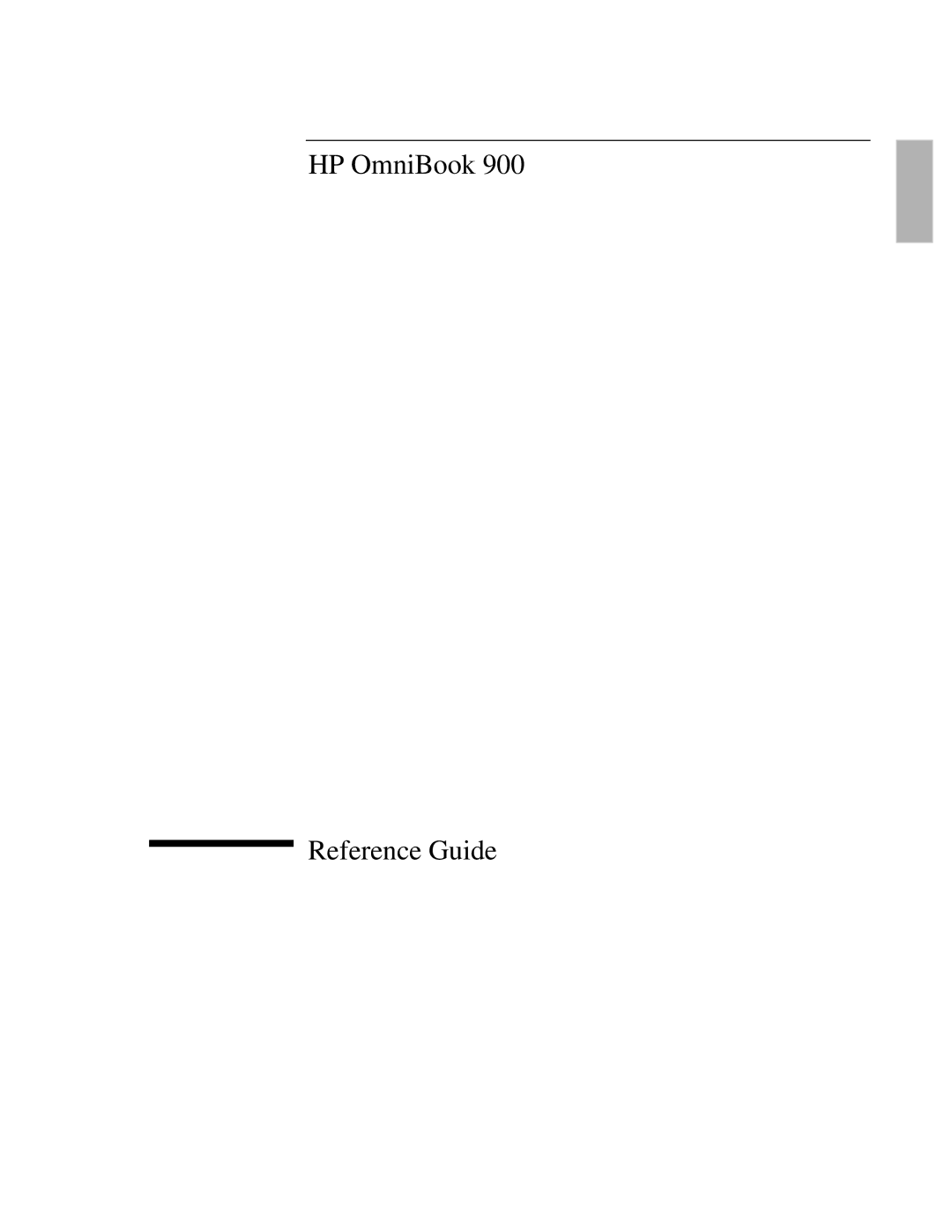 HP 900 manual HP OmniBook Reference Guide 