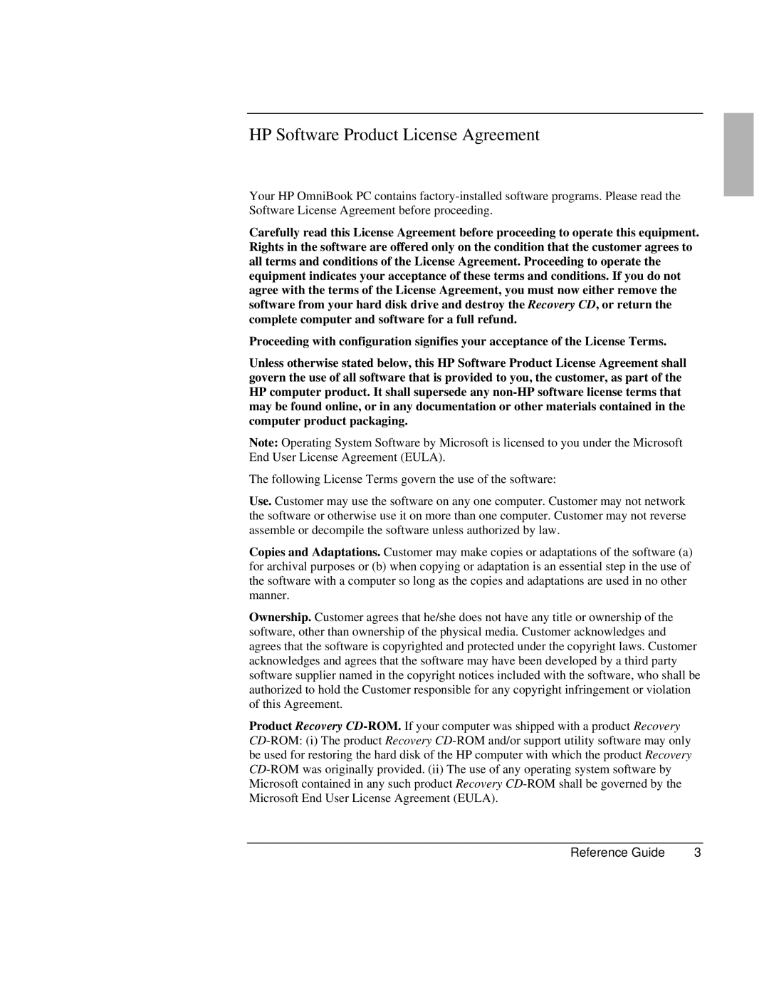 HP 900 manual HP Software Product License Agreement 