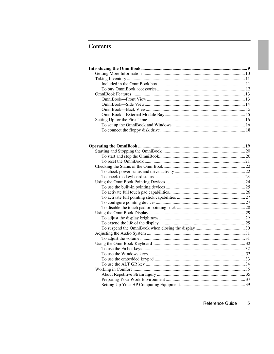 HP 900 manual Contents 