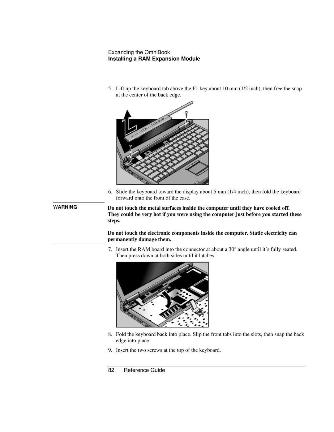 HP 900 manual Forward onto the front of the case, Steps 