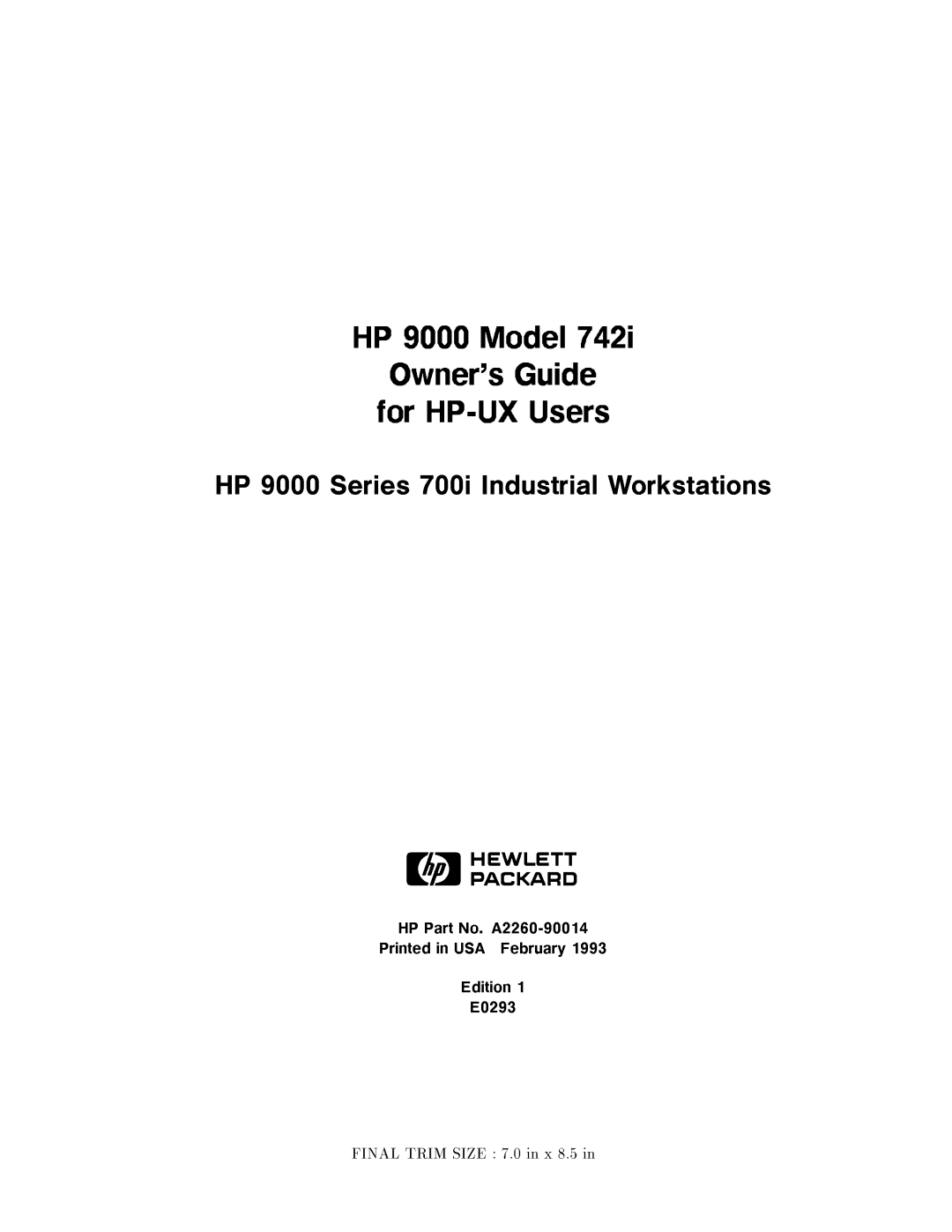 HP 9000 742i manual 