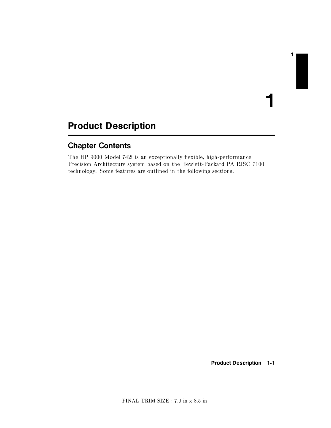 HP 9000 742i manual Product 