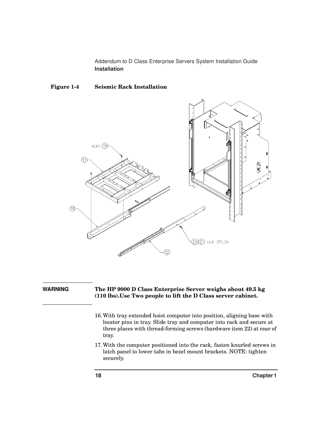 HP 9000 800t s Z7634-96002 manual Tray 