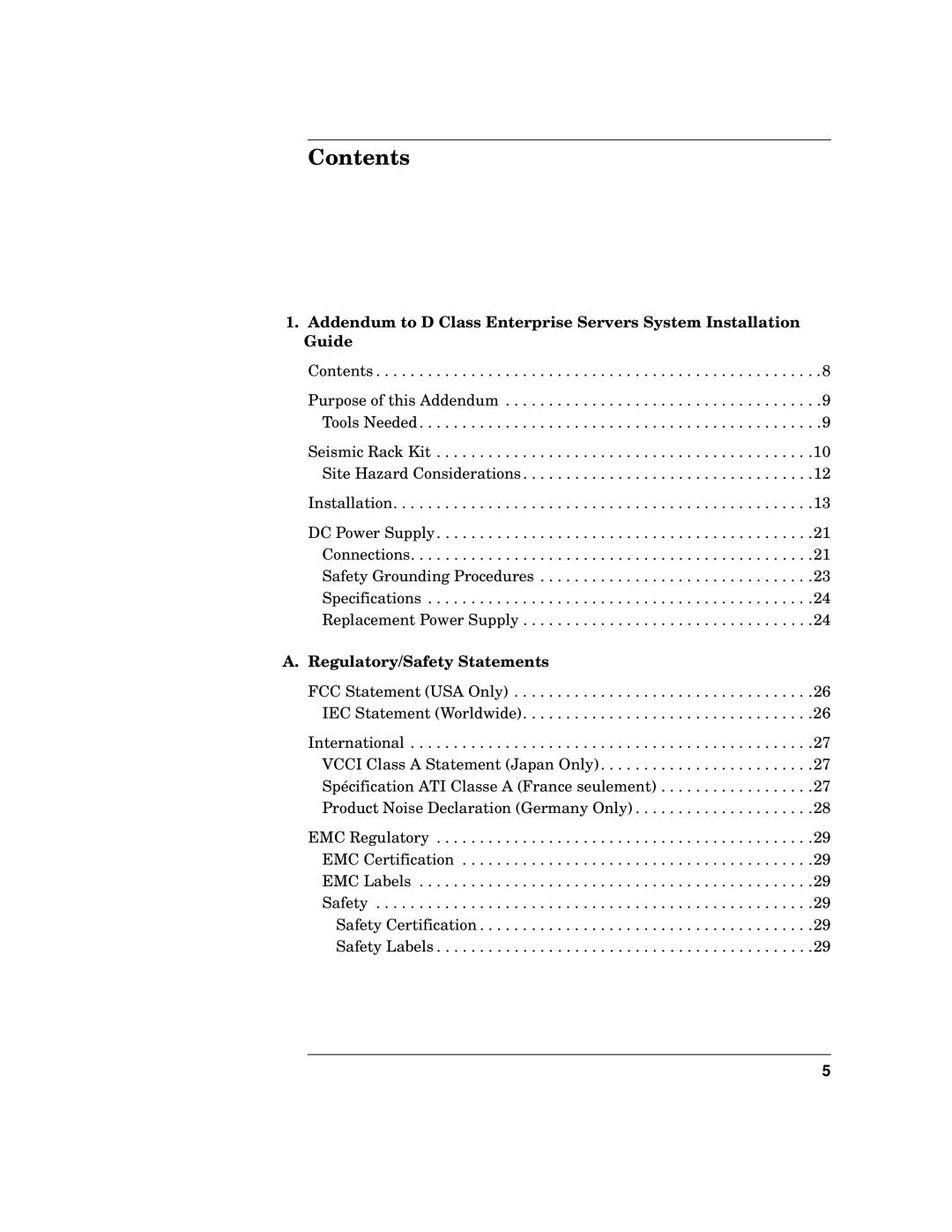 HP 9000 800t s Z7634-96002 manual Contents 