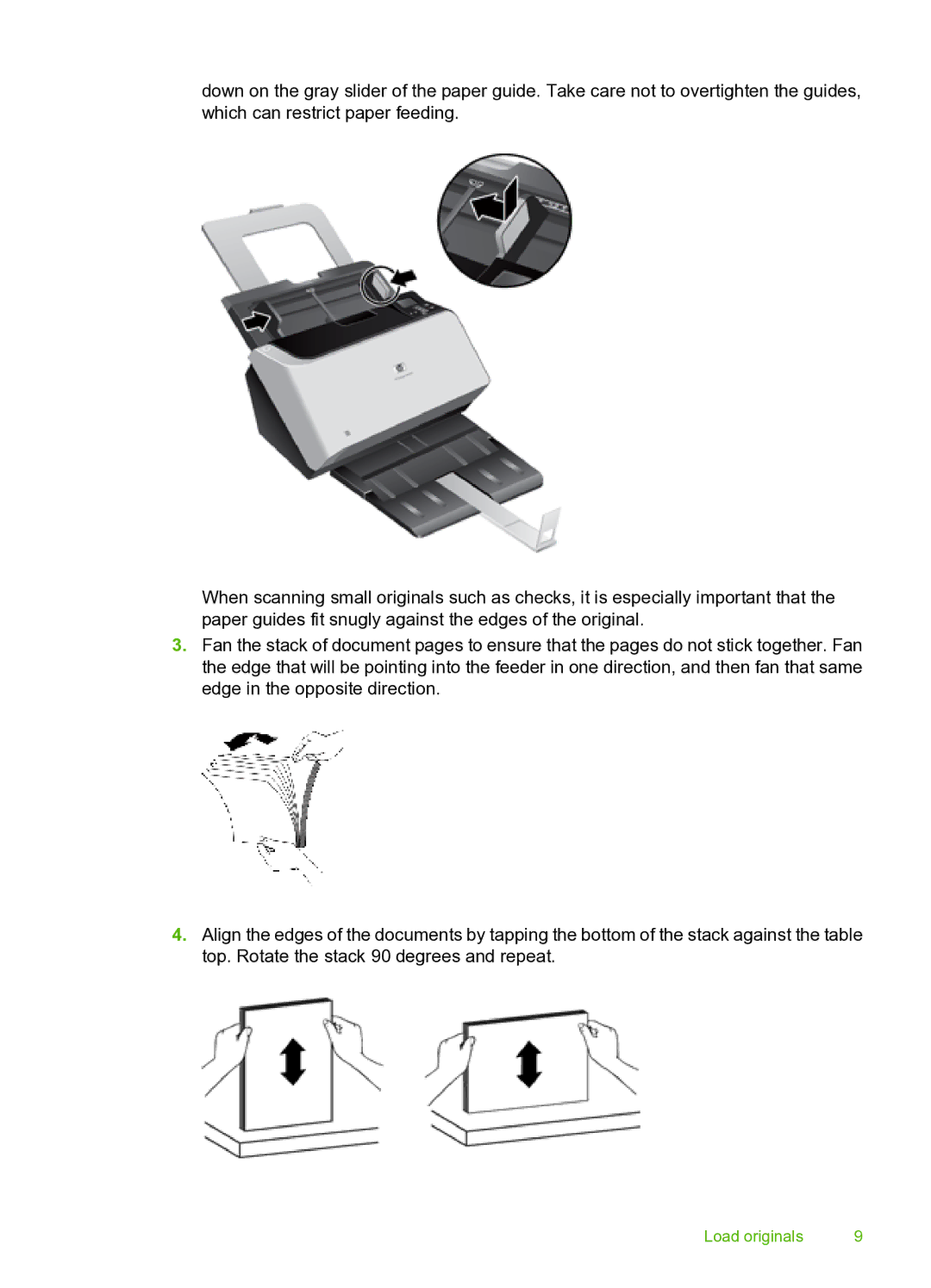 HP 9000 Sheet-feed manual Load originals 