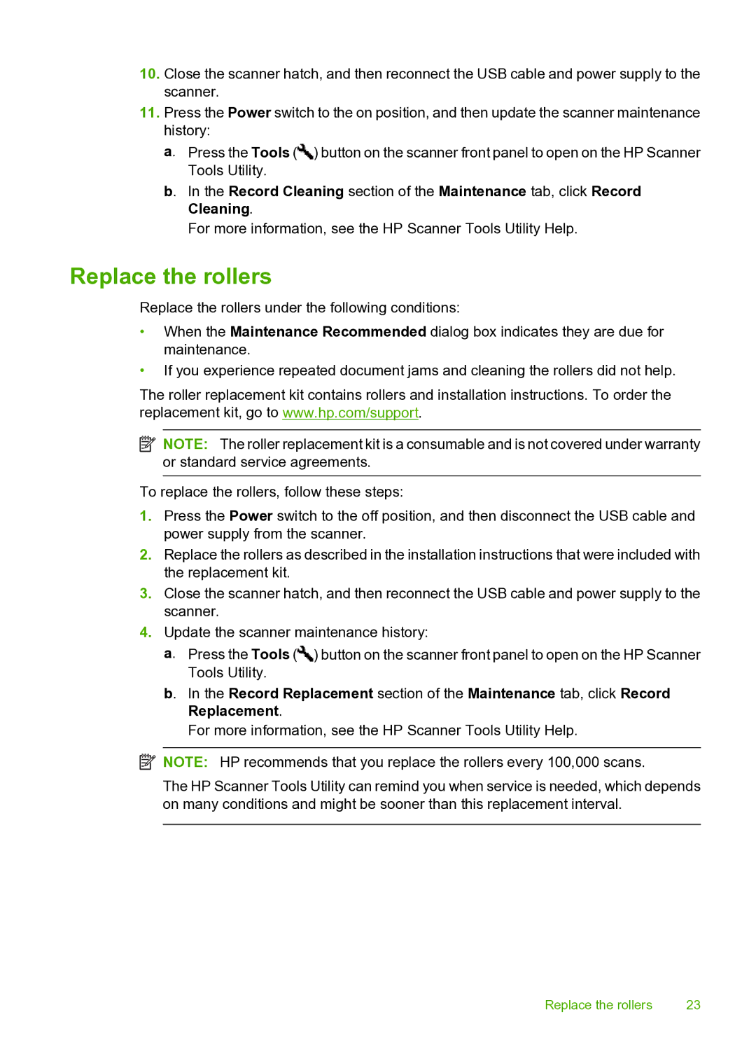 HP 9000 Sheet-feed manual Replace the rollers 