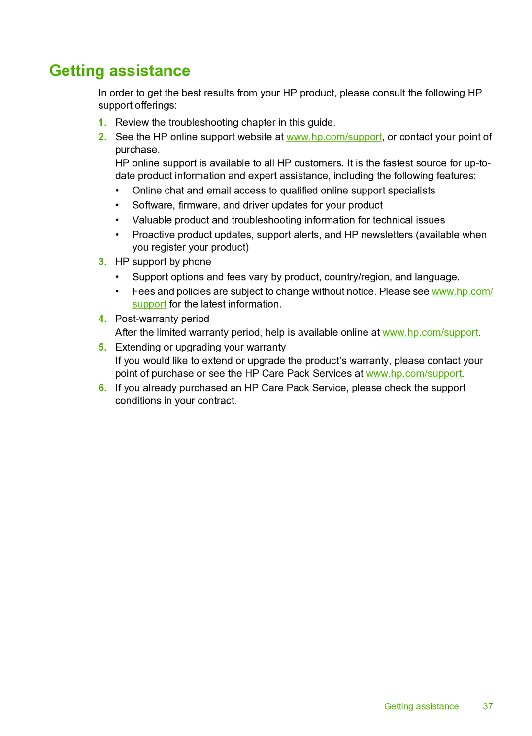 HP 9000 Sheet-feed manual Getting assistance 