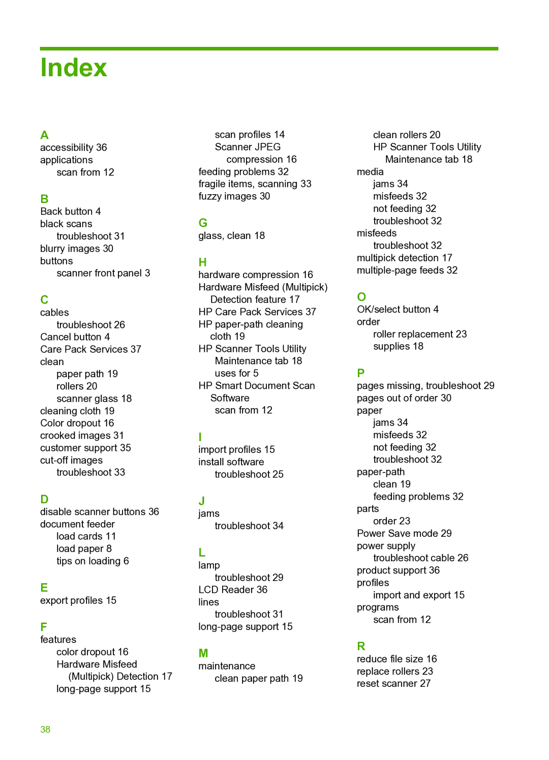 HP 9000 Sheet-feed manual Index 