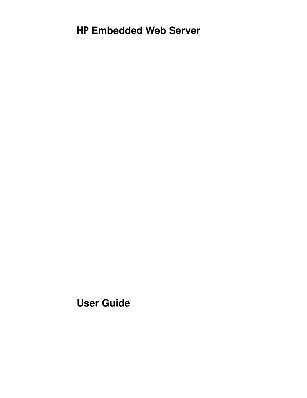 HP 9000 manual HP Embedded Web Server User Guide 