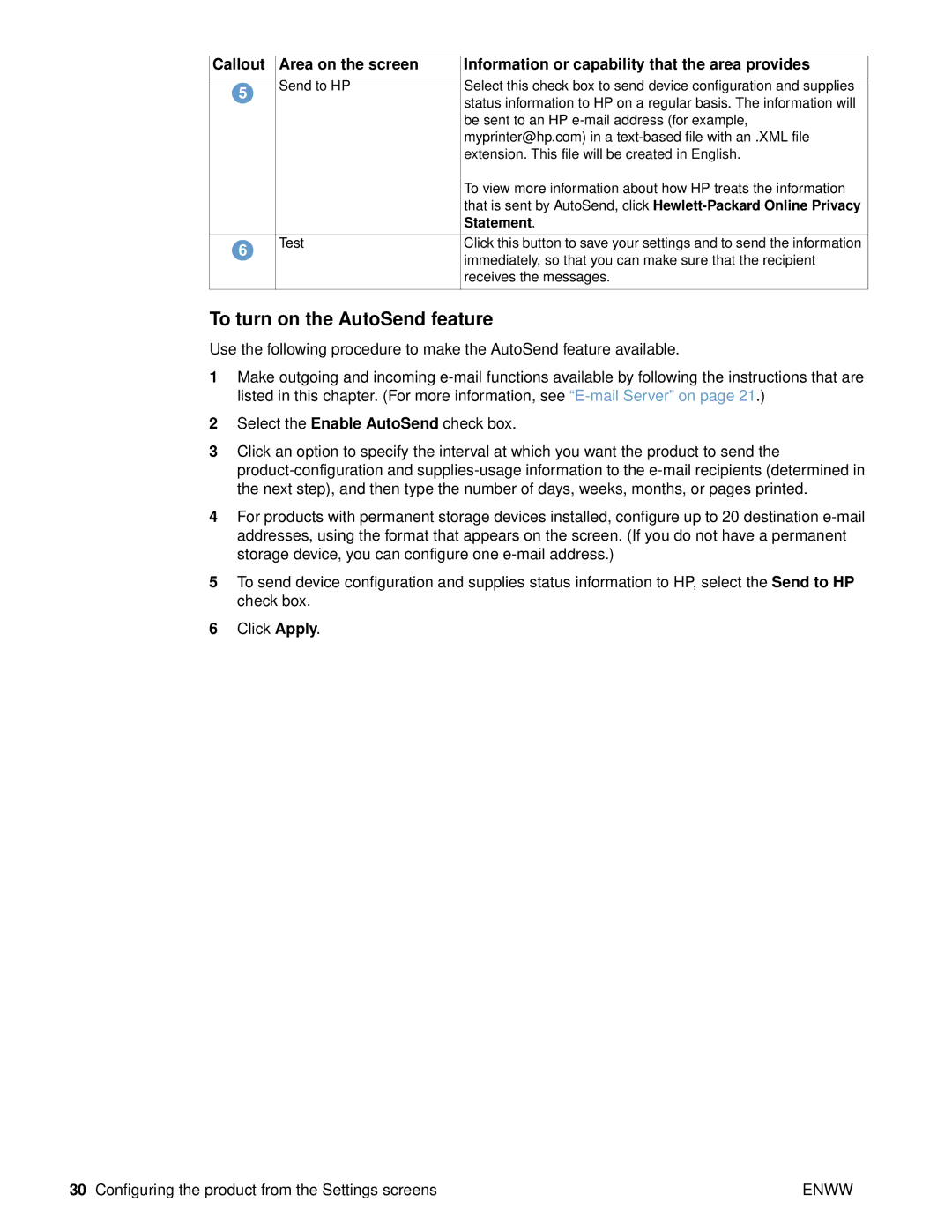 HP 9000 manual To turn on the AutoSend feature, Statement 