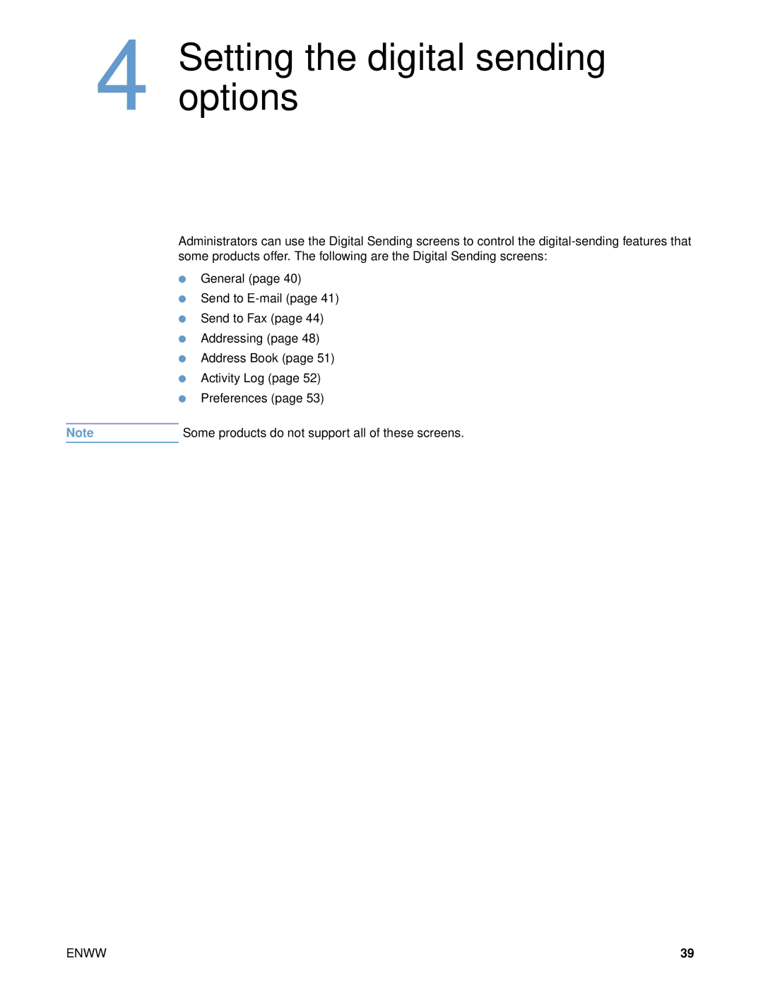 HP 9000 manual Setting the digital sending options 