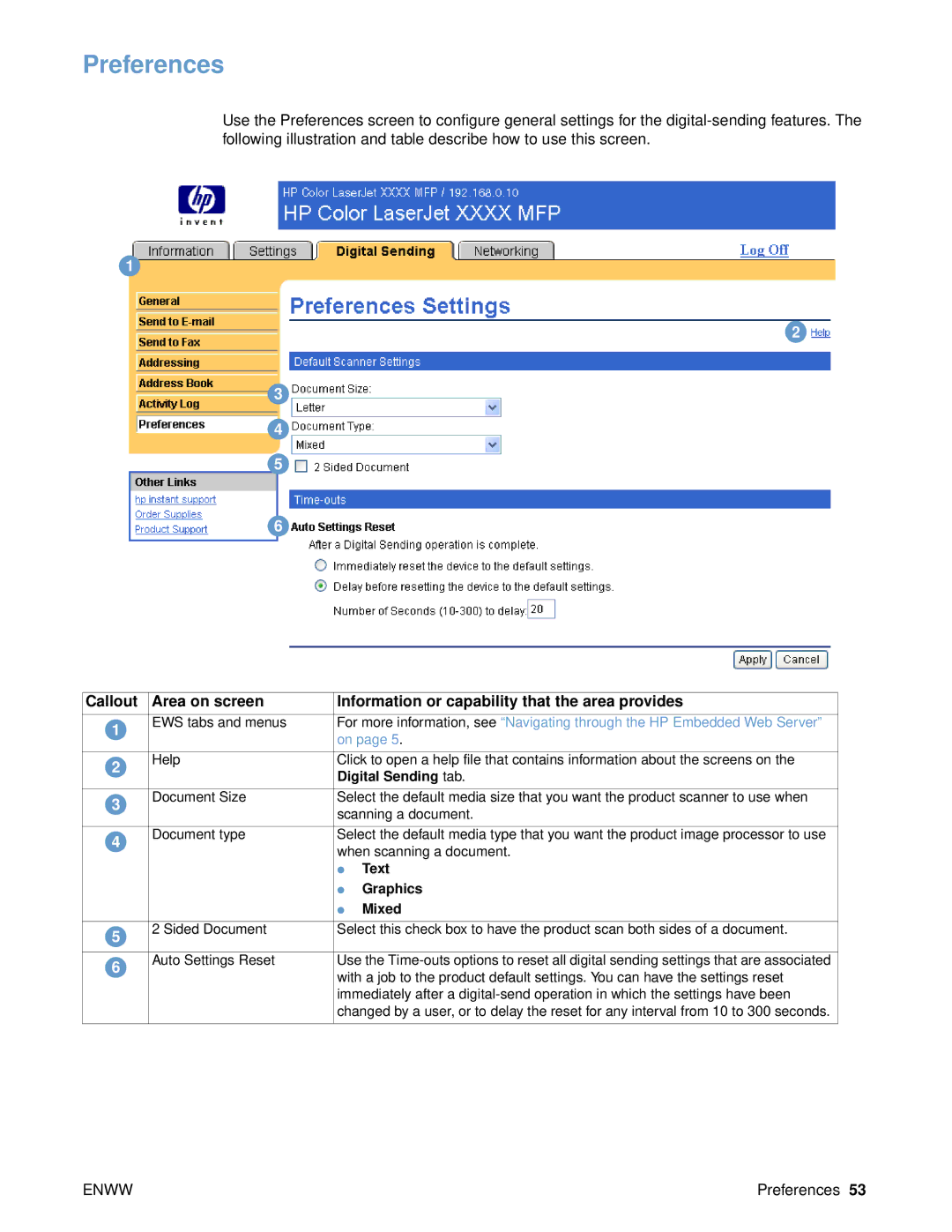 HP 9000 manual Preferences, Text Graphics Mixed 