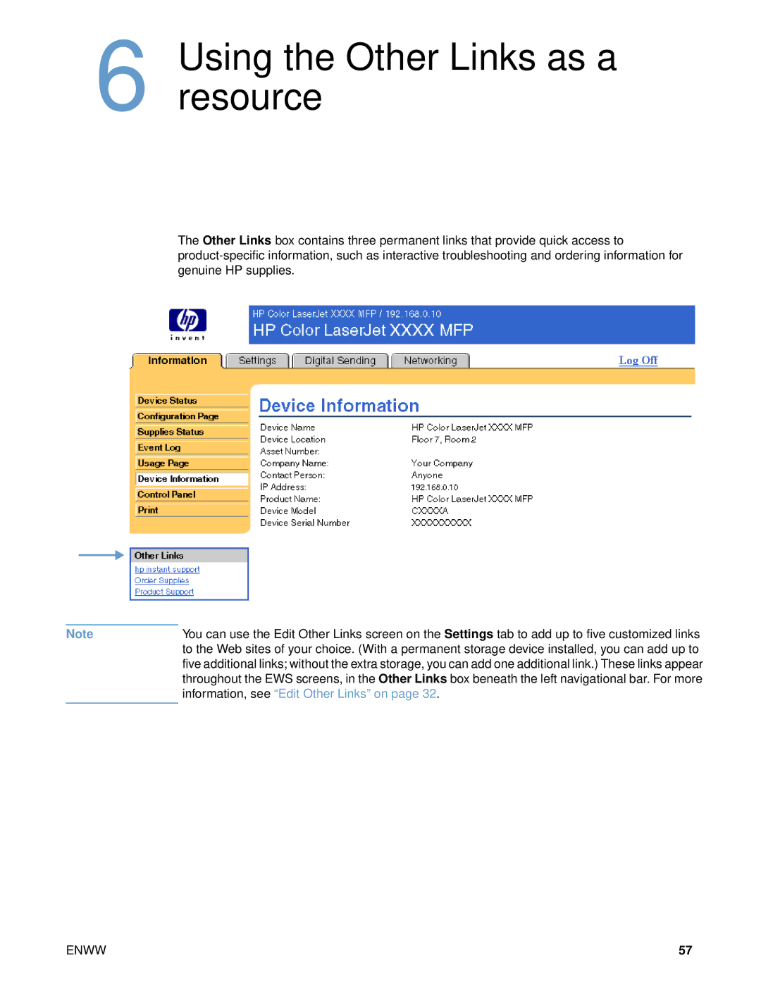 HP 9000 manual Using the Other Links as a resource 