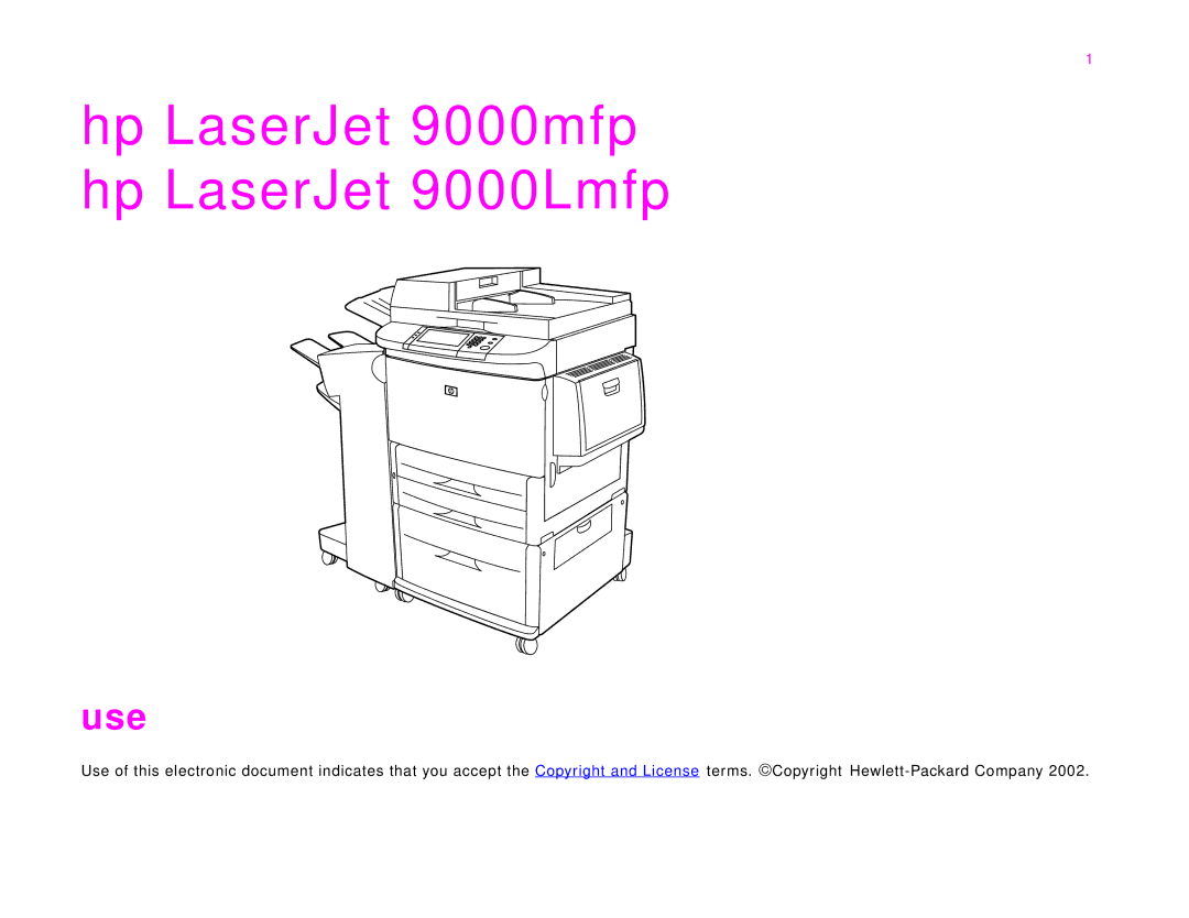 HP manual Hp LaserJet 9000mfp hp LaserJet 9000Lmfp 