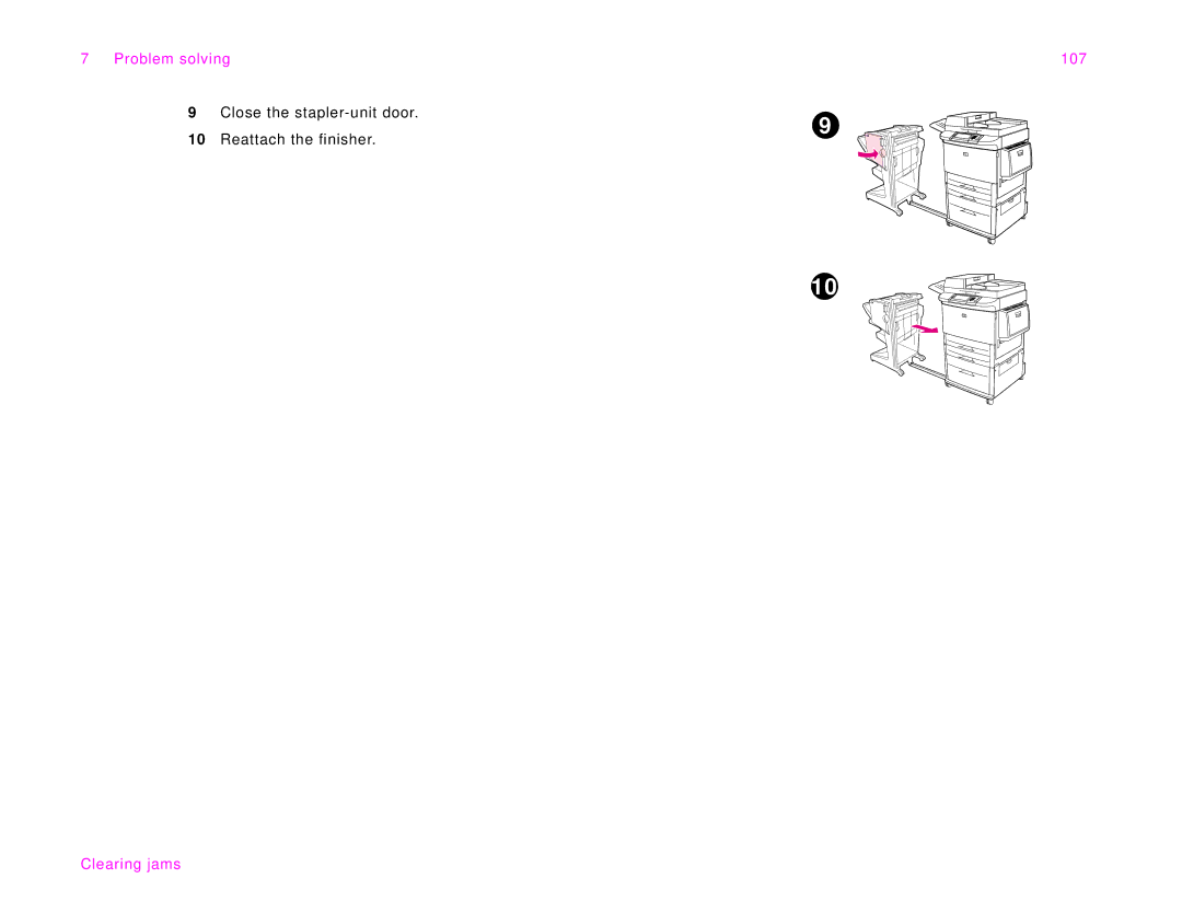 HP 9000Lmfp manual Clearing jams 