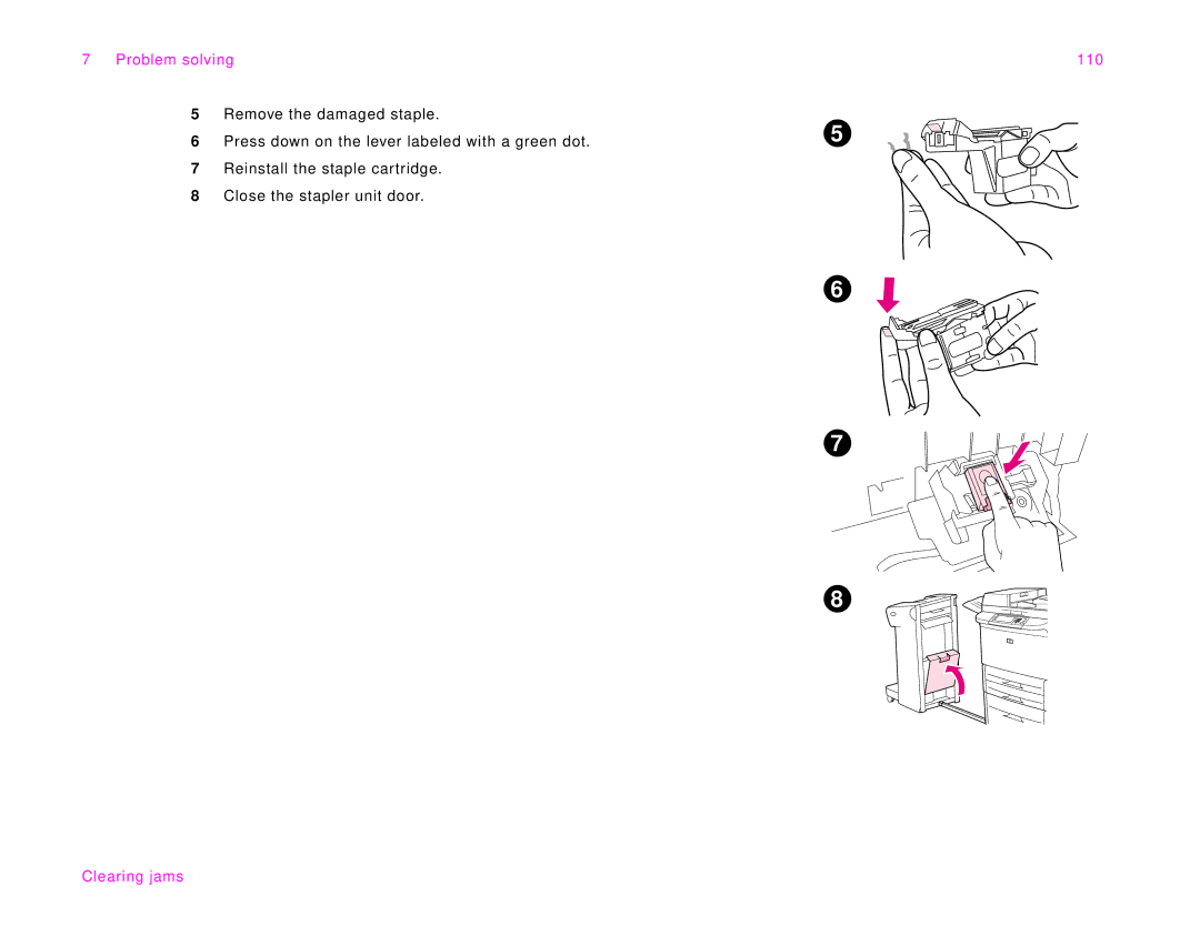 HP 9000Lmfp manual Clearing jams 